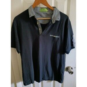 Blanc Mens Ezra Royal Blue Short Sleeve Polo Shirt Size Medium Organic Cotton